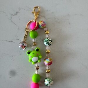 Colorful Frog Keychain with Beads